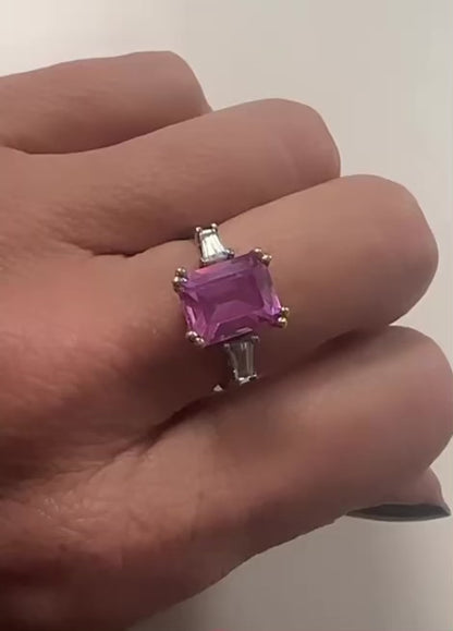 ANILLO ESPINELA Y TOPACIO BLANCO
