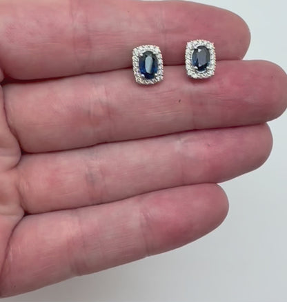ARETES RECTANGLO ZAFIRO