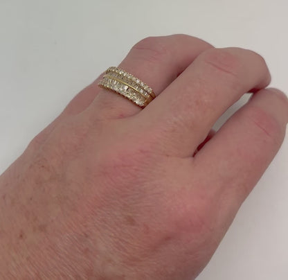 ANILLO BAGUETTES Y DIAMANTES