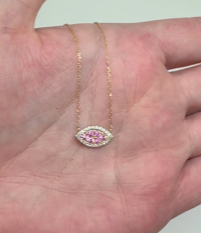 COLLAR OJO ZAFIRO ROSA