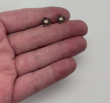 ARETES FLOR ZAFIRO