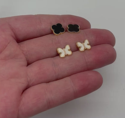 ARETES FLOR NEGROS