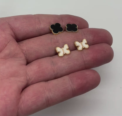 ARETES MARIPOSA BLANCOS