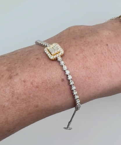 PULSERA TENNIS DIAMANTES AMARILLOS