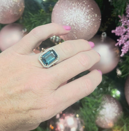 ANILLO LONDON BLUE RECTANGULAR