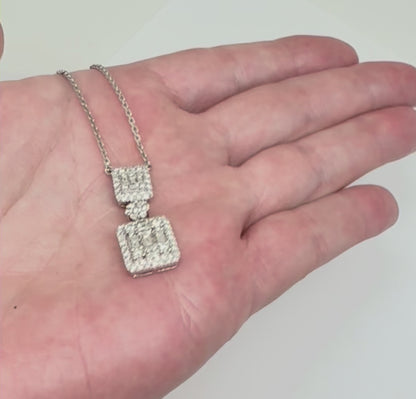 COLLAR DOBLE RECTANGULO DIAMANTES