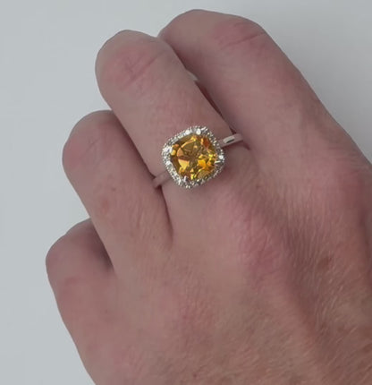 ANILLO CUADRADO CITRINO