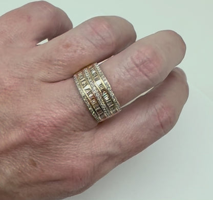ANILLO DOBLE FILA DIAMANTES
