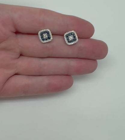 ARETES CUADRADOS ZAFIRO