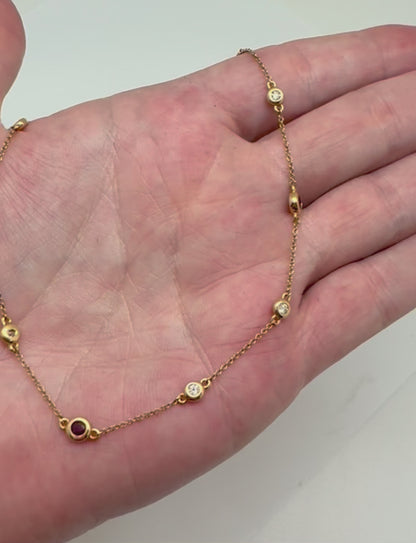 COLLAR RUBIES Y DIAMANTE BISEL