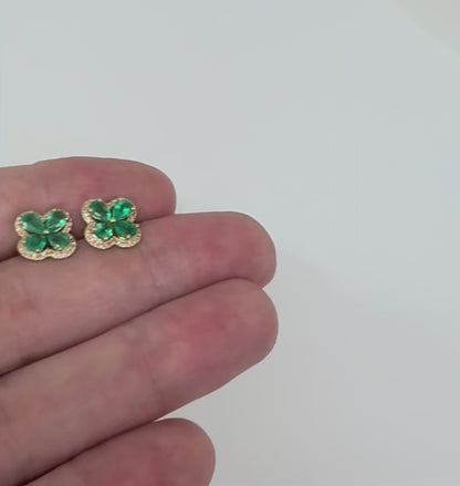 ARETES FLOR ESMERALDA