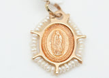 MEDALLA GUADALUPANA ORO PERLITAS