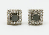 ARETES HALO DIAMANTES NEGROS