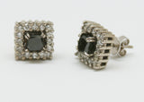 ARETES HALO DIAMANTES NEGROS