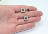 ARETES HALO DIAMANTES NEGROS