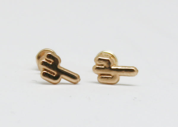 ARETES NIÑAS CACTUS ORO