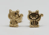 ARETES NIÑAS GATO ORO