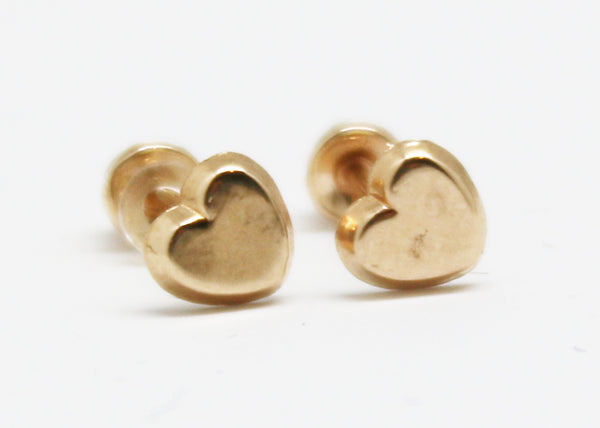 ARETES NIÑAS CORAZÓN ORO