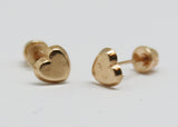 ARETES NIÑAS CORAZÓN ORO