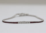 PULSERA TENNIS RUBIES Y DIAMANTES