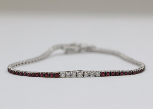 PULSERA TENNIS RUBIES Y DIAMANTES