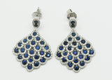 ARETES LARGOS ZAFIRO Y DIAMANTES