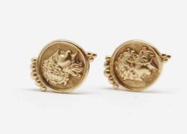 ARETES MONEDA ORO