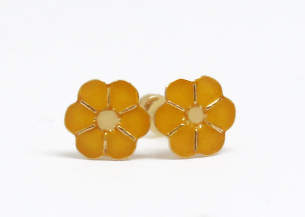 ARETES NIÑAS ESMALTE FLOR