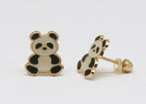 ARETES NIÑAS ESMALTE PANDA