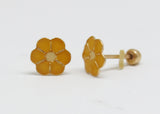 ARETES NIÑAS ESMALTE FLOR