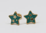 ARETES NIÑAS ESMALTE ESTRELLA