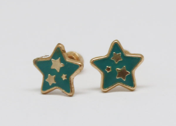 ARETES NIÑAS ESMALTE ESTRELLA