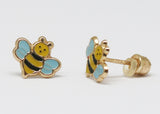 ARETES NIÑAS ESMALTE ABEJA