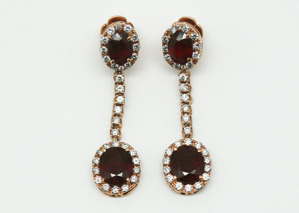 ARETES RUBI Y DIAMANTES