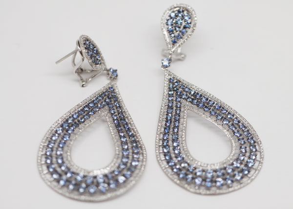 ARETES LARGOS ZAFIRO Y DIAMANTES