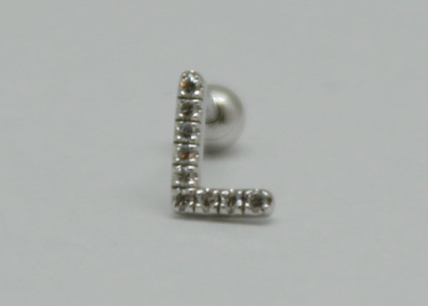 PIERCING INICAL "L"  DIAMANTES