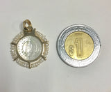 MEDALLA GUADALUPANA ORO MADRE PERLA CON PERLAS