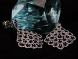 ARETES LARGOS ZAFIRO Y DIAMANTES